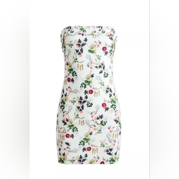 Alice + Olivia Floral Strapless Mini Dress NWT Sz 14 - Picture 5 of 5